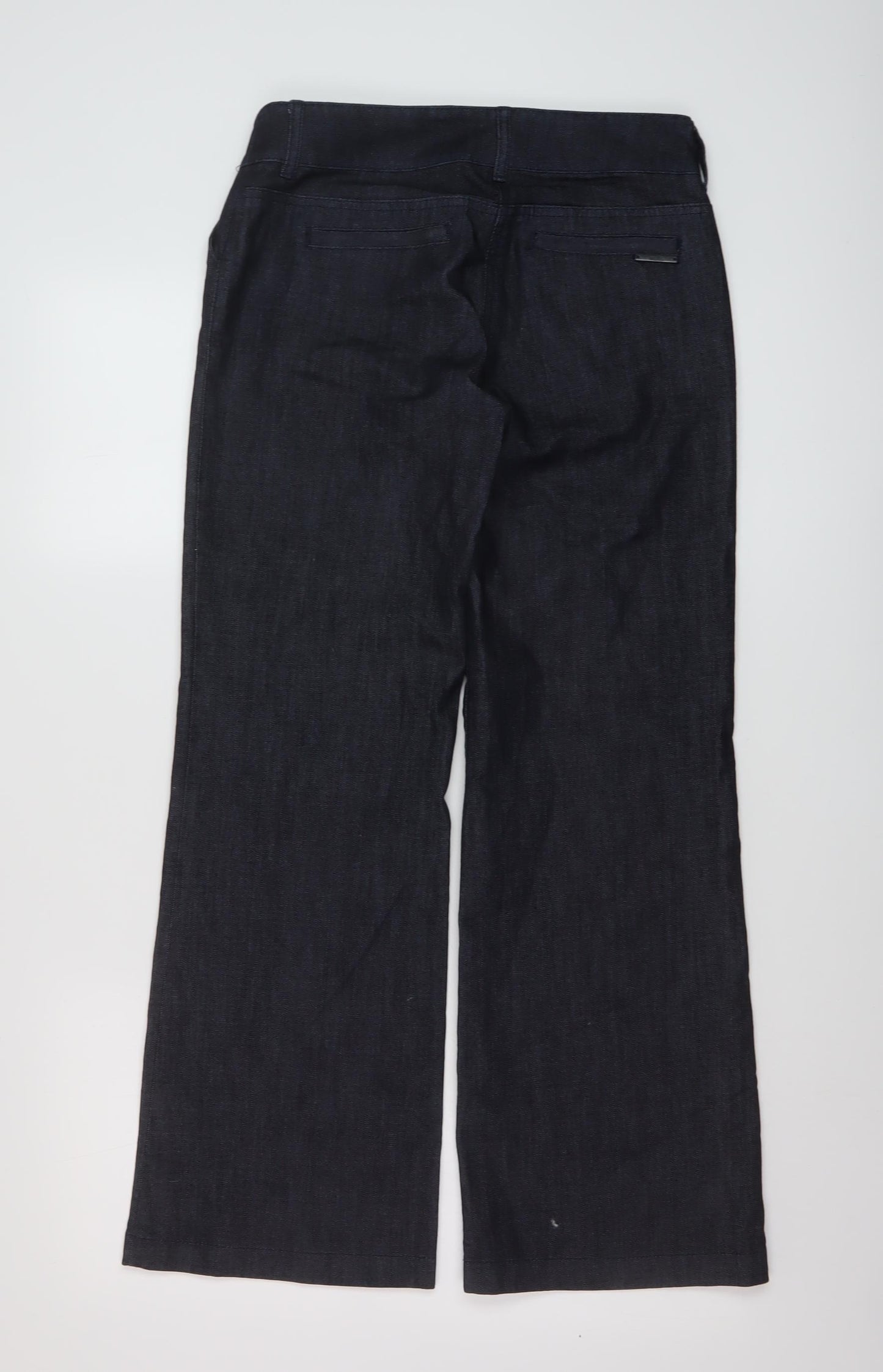 Wallis Womens Blue Cotton Bootcut Jeans Size 8 L28 in Regular Button