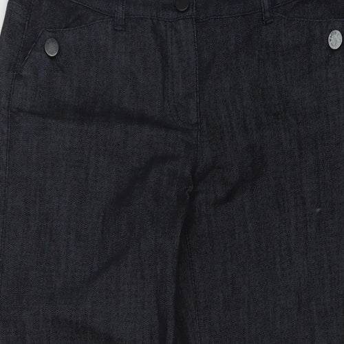Wallis Womens Blue Cotton Bootcut Jeans Size 8 L28 in Regular Button