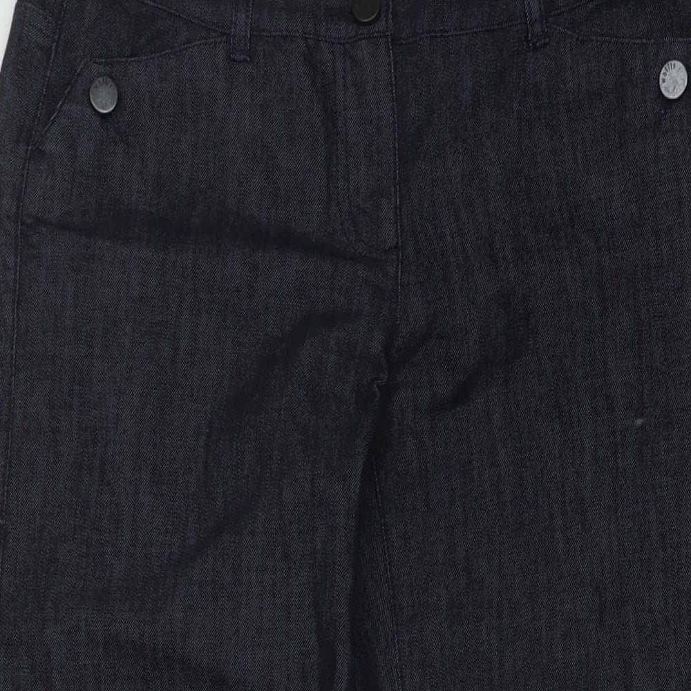 Wallis Womens Blue Cotton Bootcut Jeans Size 8 L28 in Regular Button