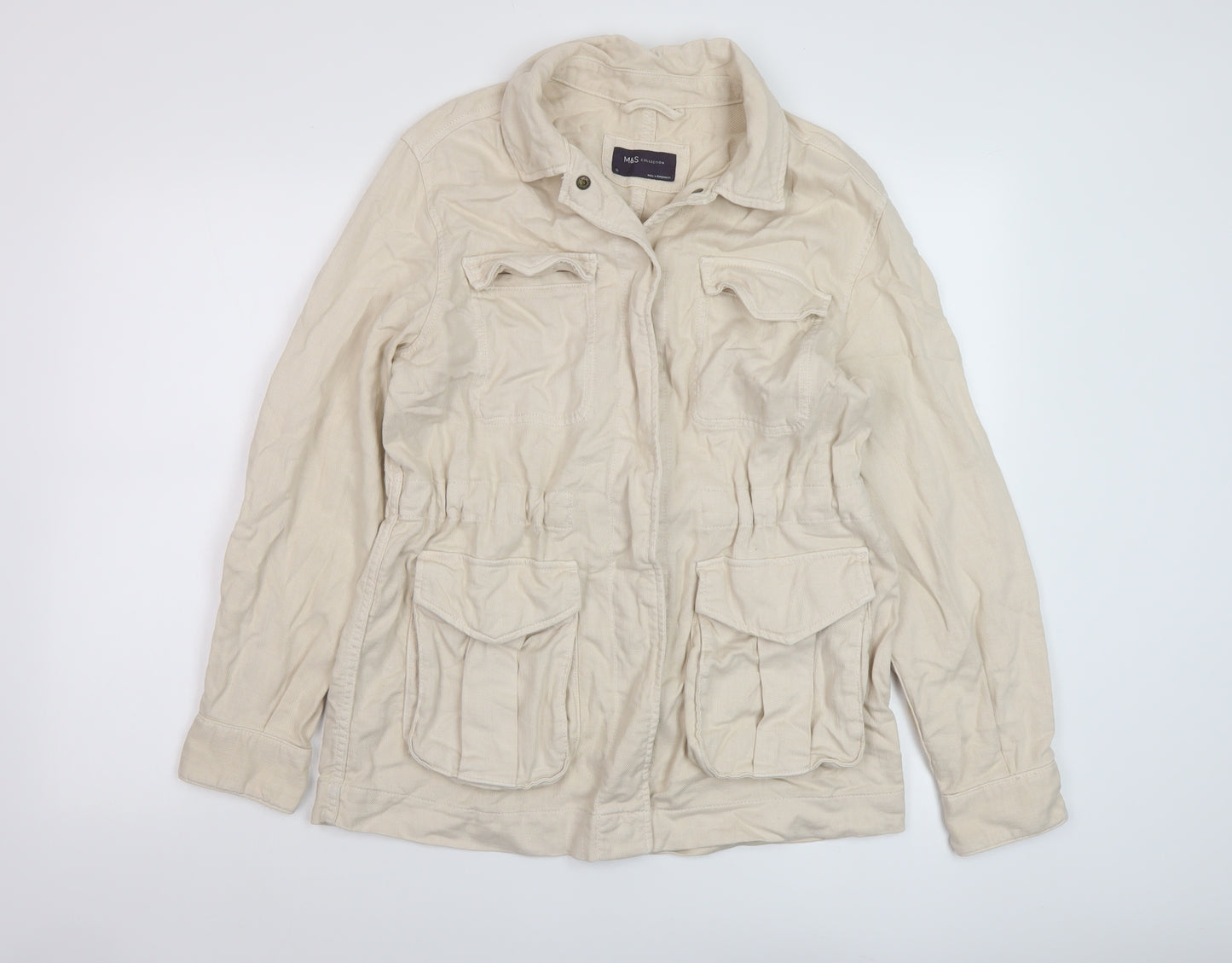Marks and Spencer Womens Beige Jacket Size 10 Snap