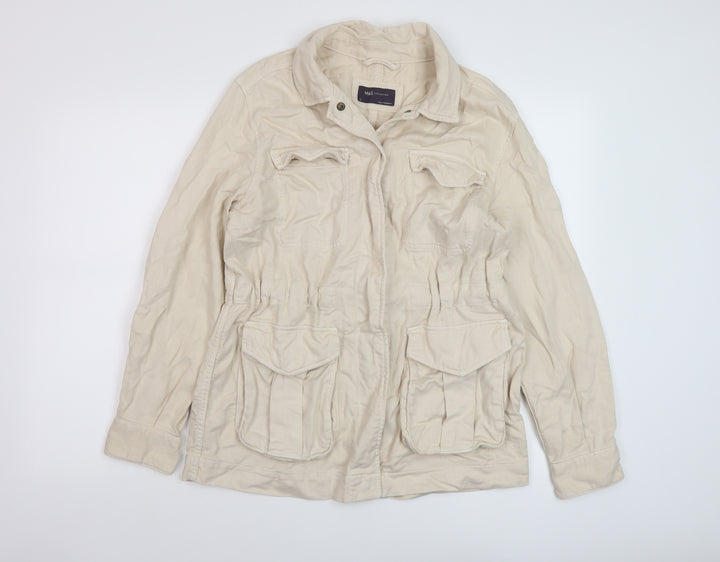 Marks and Spencer Womens Beige Jacket Size 10 Snap