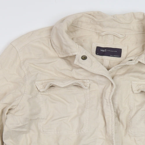 Marks and Spencer Womens Beige Jacket Size 10 Snap