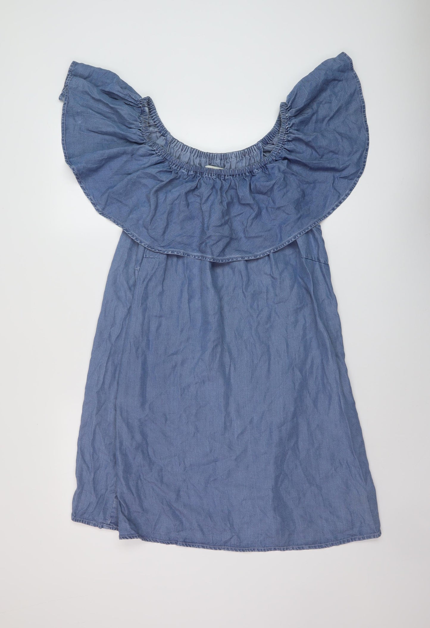 FOREVER 21 Womens Blue Lyocell A-Line Size 22 Round Neck Zip