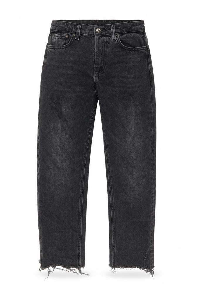 Topshop Womens Grey Cotton Straight Jeans Size 26 in L26 in Regular Button