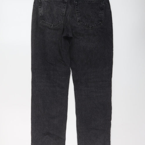 Topshop Womens Grey Cotton Straight Jeans Size 26 in L26 in Regular Button