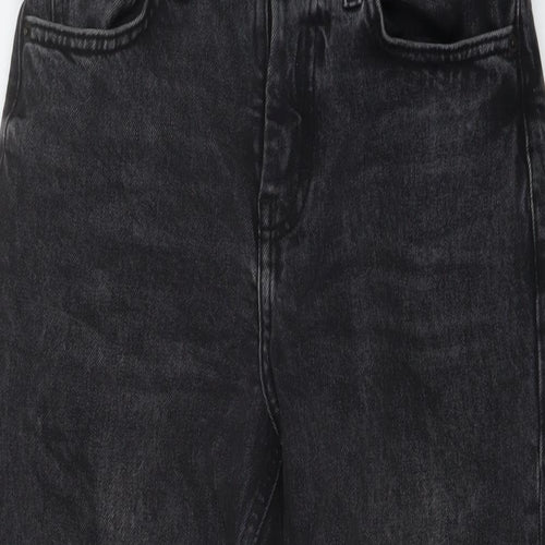 Topshop Womens Grey Cotton Straight Jeans Size 26 in L26 in Regular Button