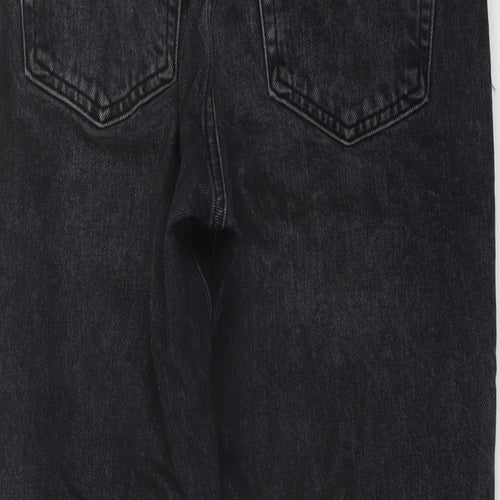 Topshop Womens Grey Cotton Straight Jeans Size 26 in L26 in Regular Button