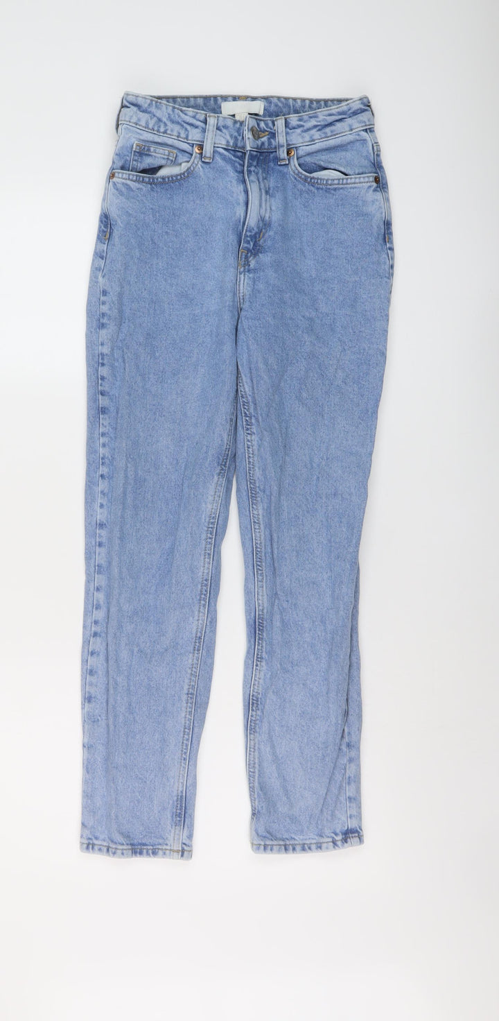 H&M Womens Blue Cotton Skinny Jeans Size 6 L26 in Regular Button