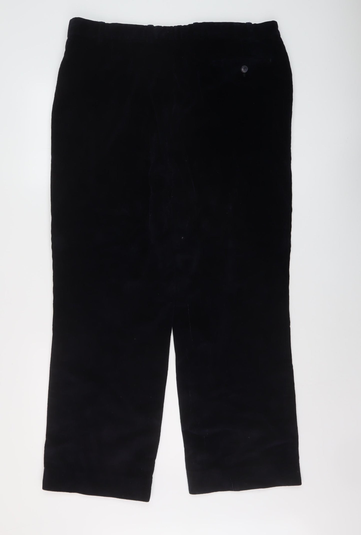 Bruar Mens Blue Cotton Trousers Size 40 in L28 in Regular Button