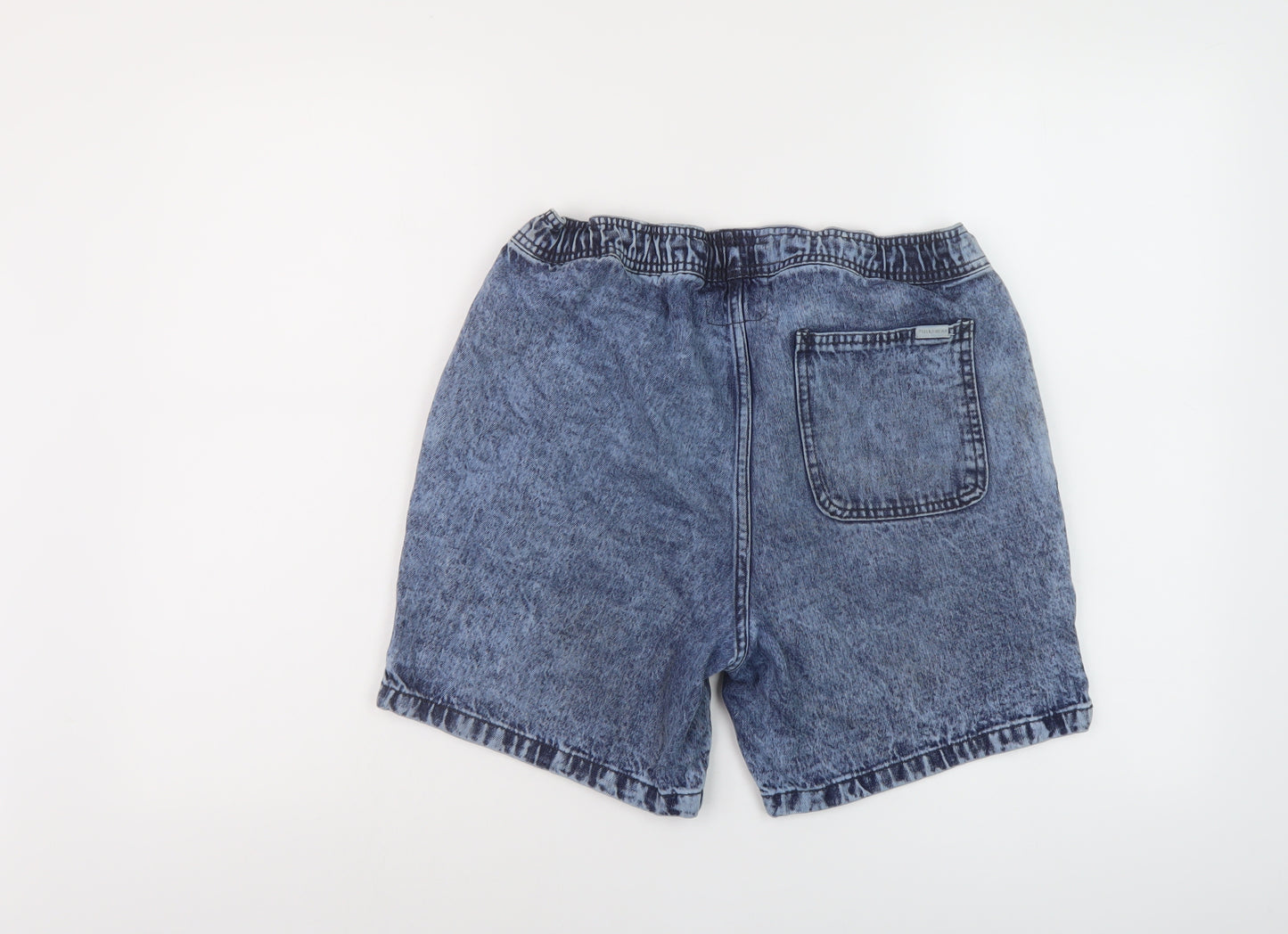 Pull&Bear Womens Blue Cotton Basic Shorts Size M L7 in Regular Drawstring