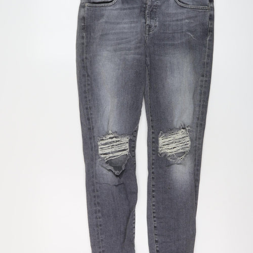 7 For All Mankind Womens Blue Cotton Skinny Jeans Size 27 in L27 in Regular Button