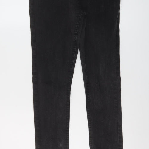 Denim & Co. Womens Grey Cotton Skinny Jeans Size 12 L30 in Regular Button