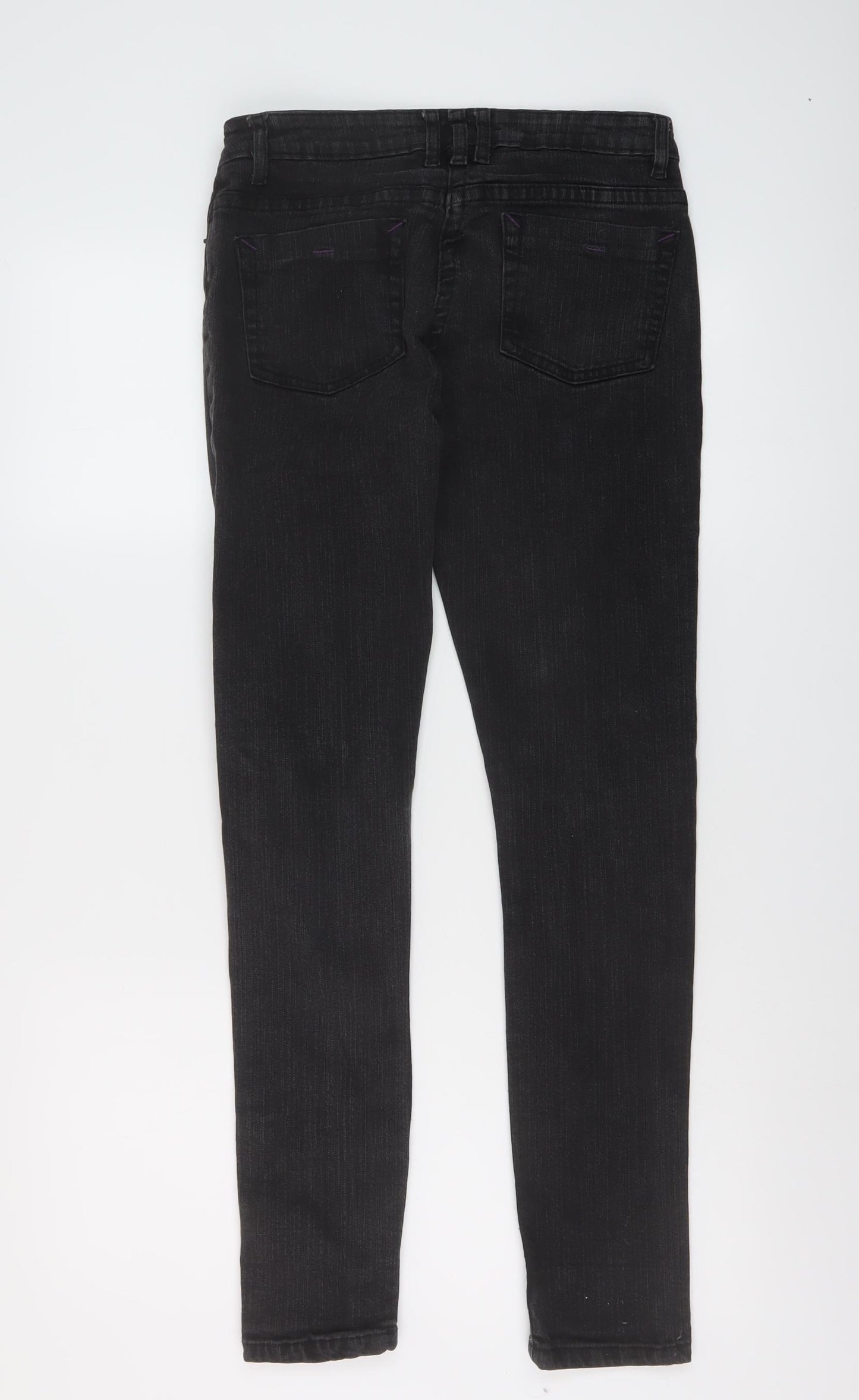 Denim & Co. Womens Grey Cotton Skinny Jeans Size 12 L30 in Regular Button