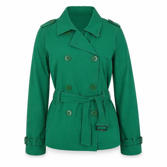 Front view of Autograph women’s green jacket, size UK 10, button