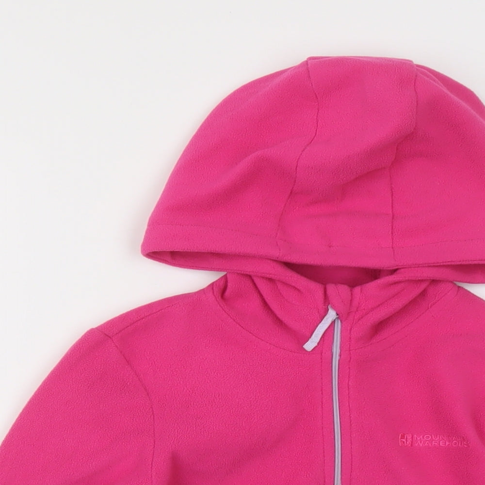 Mountain Warehouse Girls Pink Polyester Pullover Hoodie Size 7-8 Years Zip