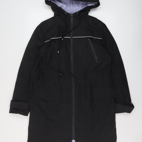 Jasambac Womens Black Rain Coat Coat Size S Zip