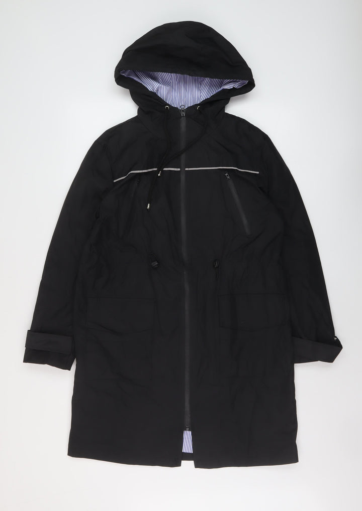 Jasambac Womens Black Rain Coat Coat Size S Zip