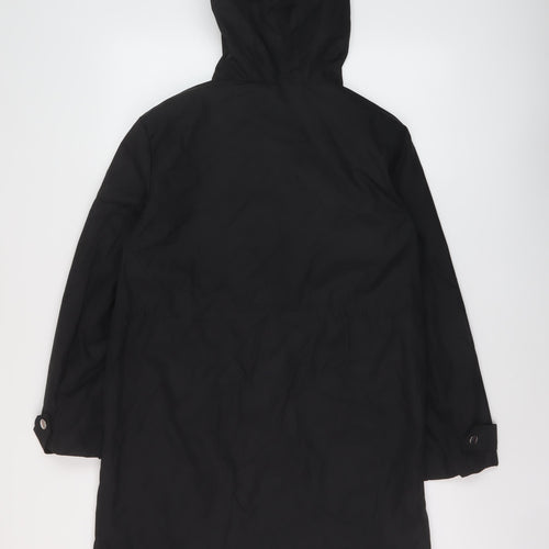 Jasambac Womens Black Rain Coat Coat Size S Zip