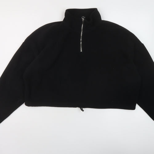 FACTORIE Womens Black Polyester Pullover Sweatshirt Size S Zip
