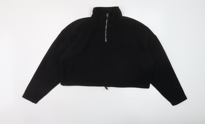FACTORIE Womens Black Polyester Pullover Sweatshirt Size S Zip