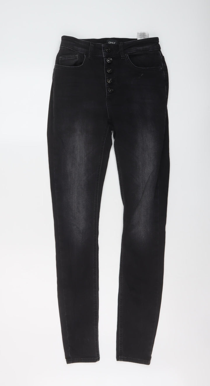 Only Womens Grey Cotton Skinny Jeans Size 24 in L30 in Regular Button