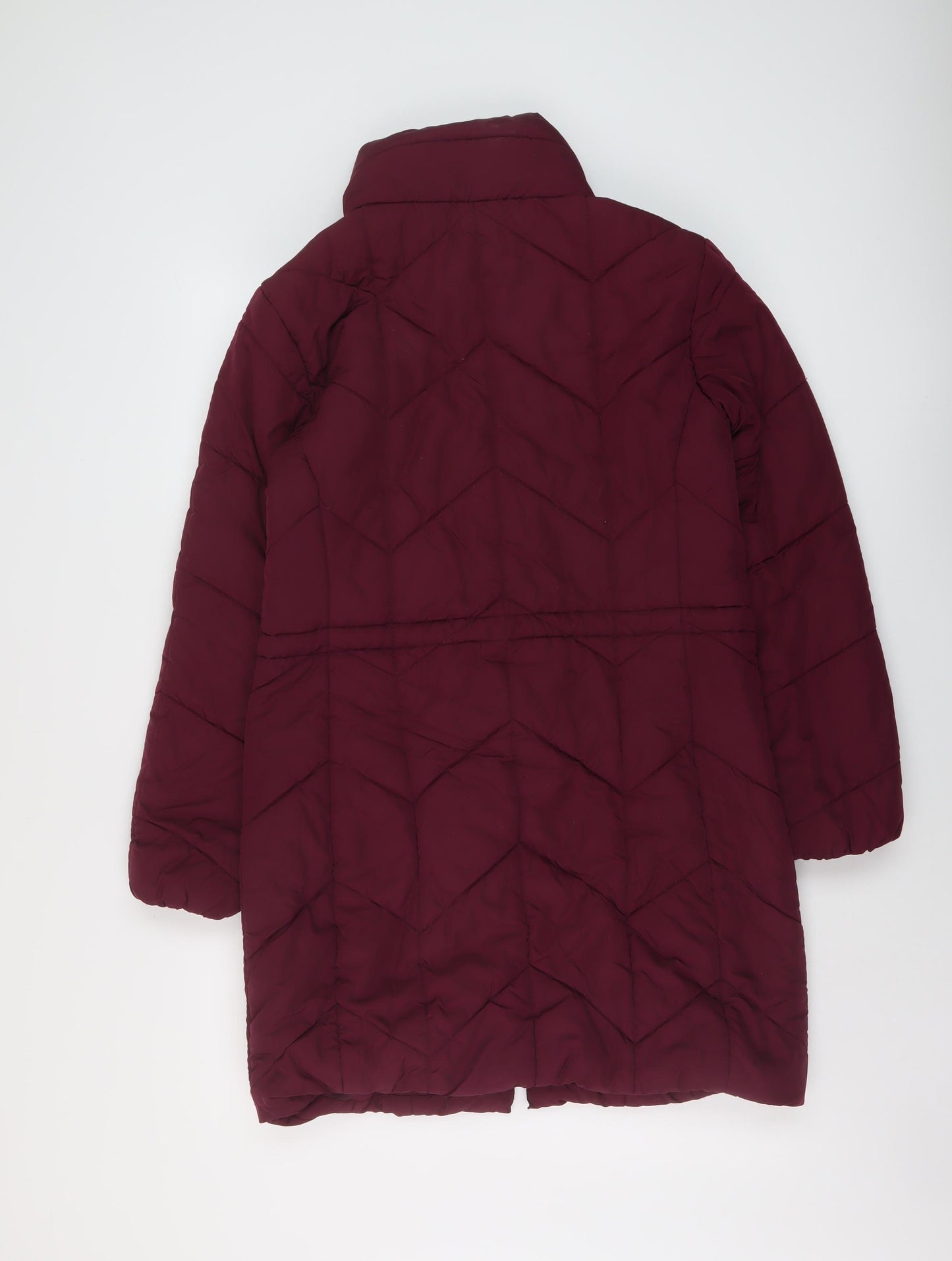 Marks and Spencer Womens Purple Quilted Coat Size 10 Zip