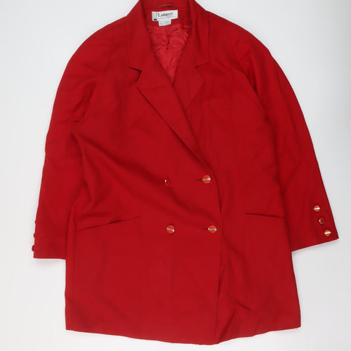 Lampert Womens Red Jacket Size 16 Button