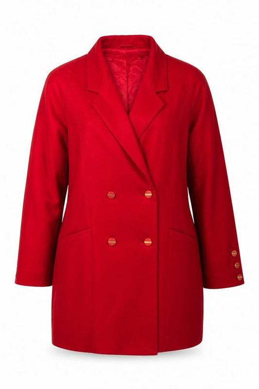 Front view of Lampert women’s red jacket, size UK 16, button