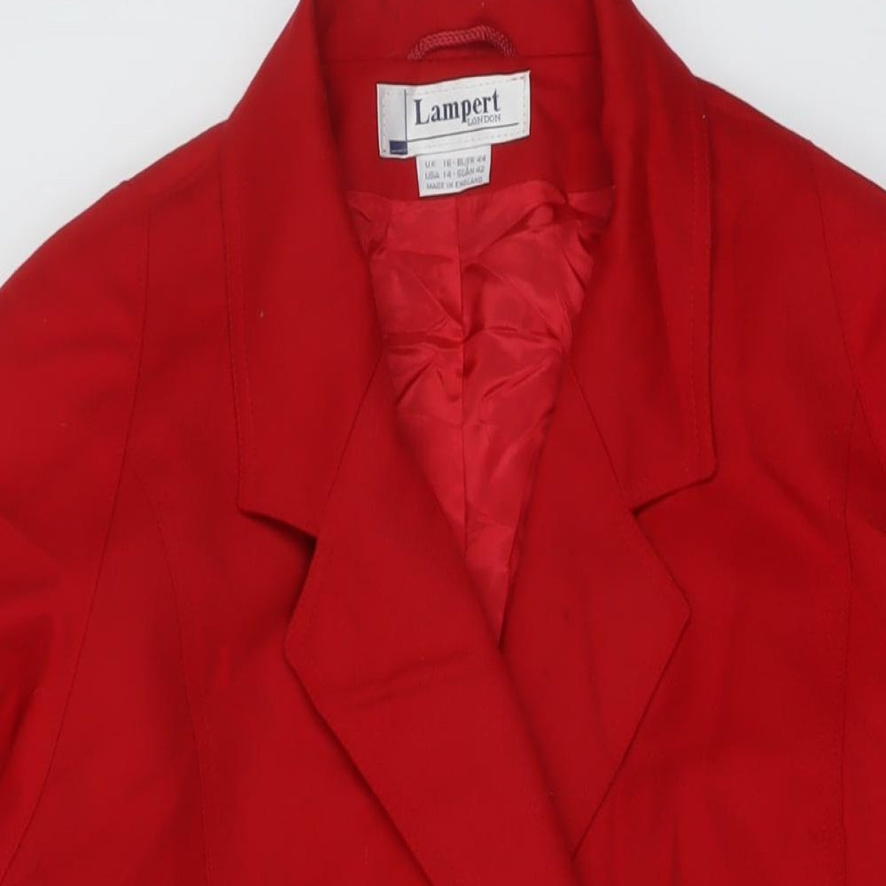 Lampert Womens Red Jacket Size 16 Button