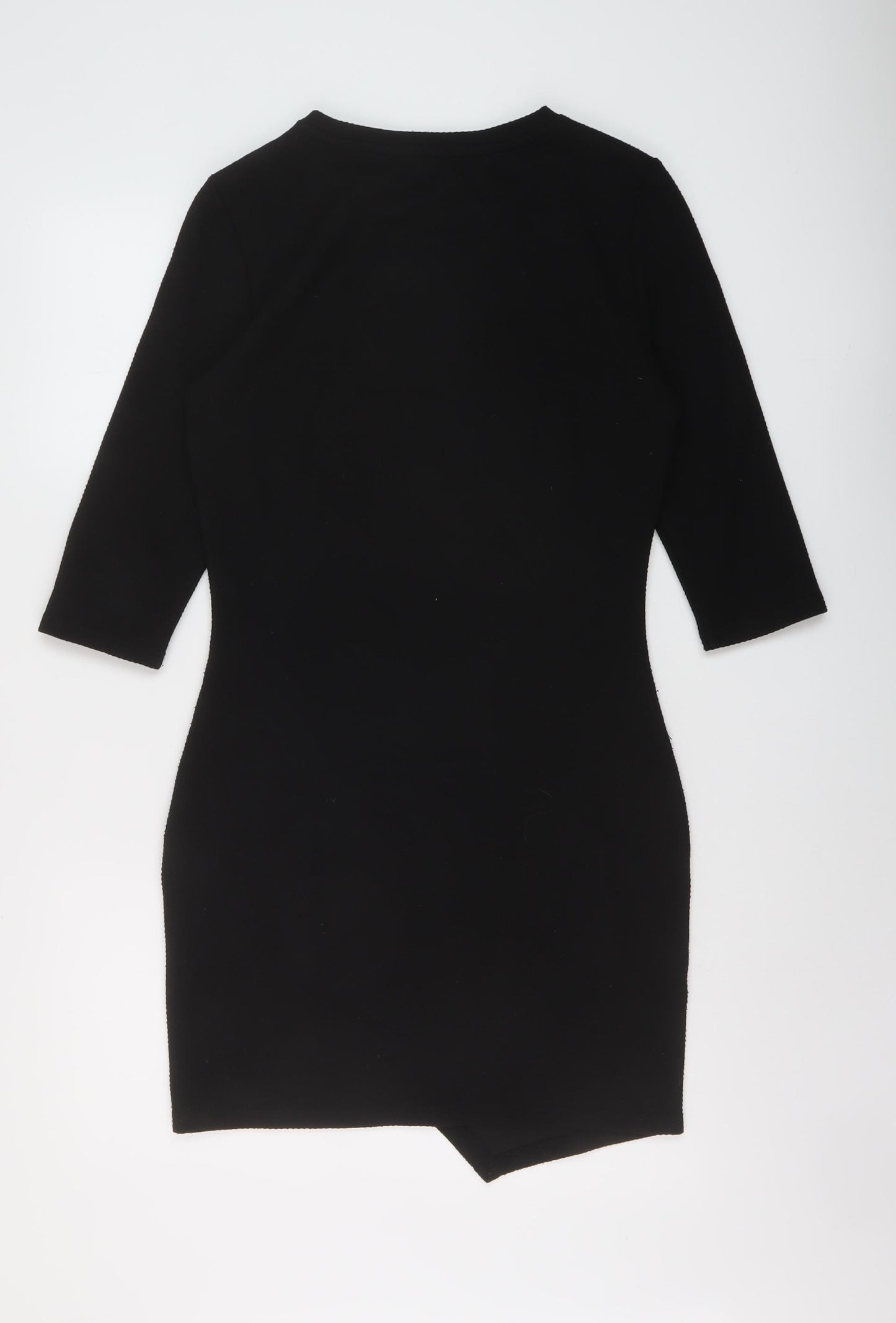 Mango Womens Black Polyester Sheath Size M Round Neck Pullover
