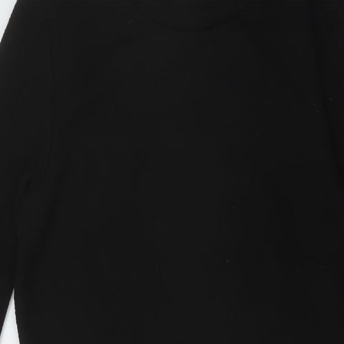 Mango Womens Black Polyester Sheath Size M Round Neck Pullover