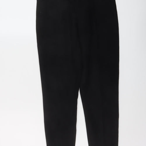 Zara Womens Black Polyester Trousers Size M L26 in Regular Zip