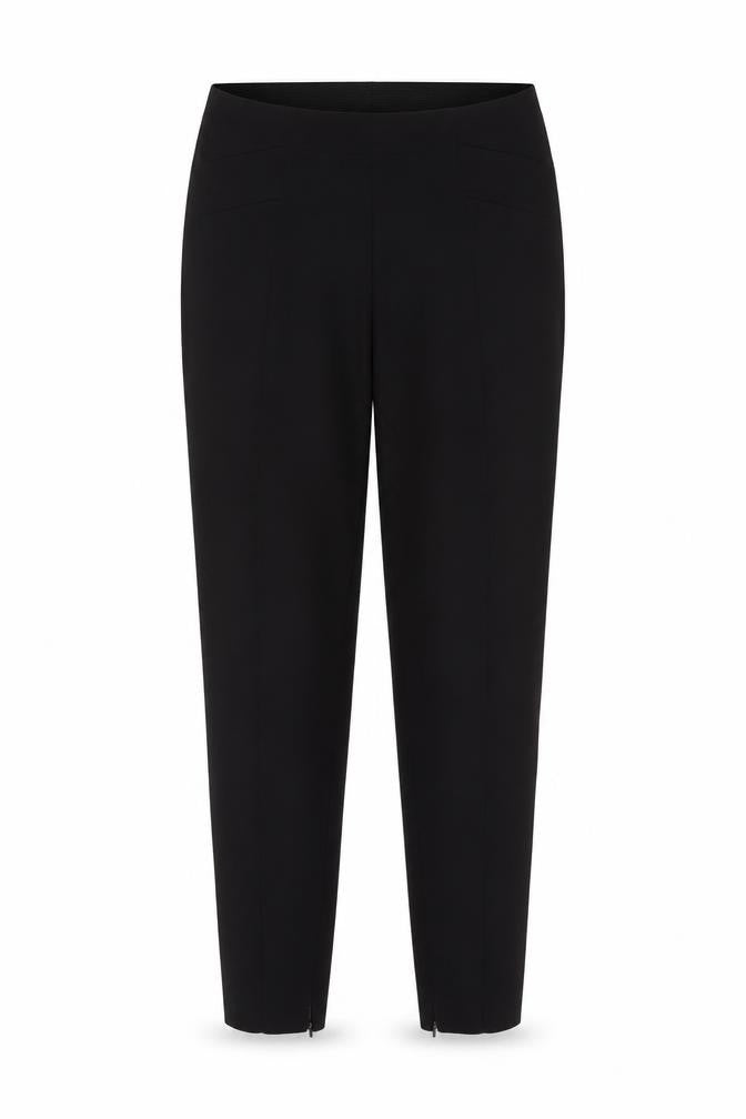 Front view of Zara women’s black polyester trousers, size M, 26-inch leg regular zip