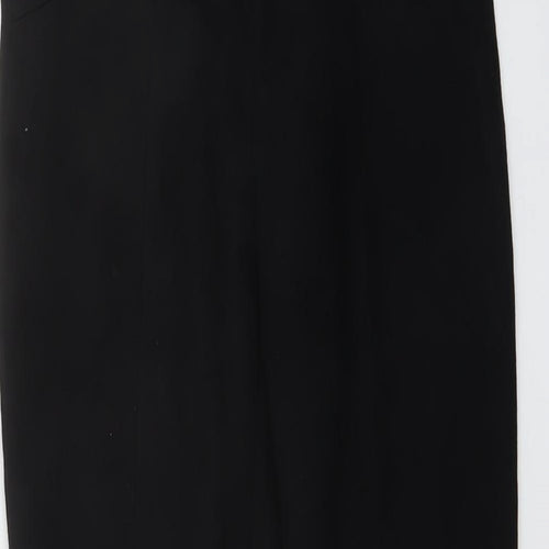 Zara Womens Black Polyester Trousers Size M L26 in Regular Zip