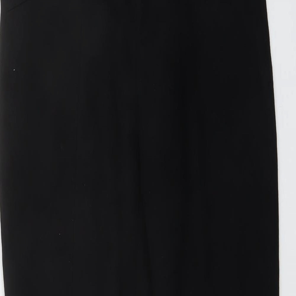 Zara Womens Black Polyester Trousers Size M L26 in Regular Zip