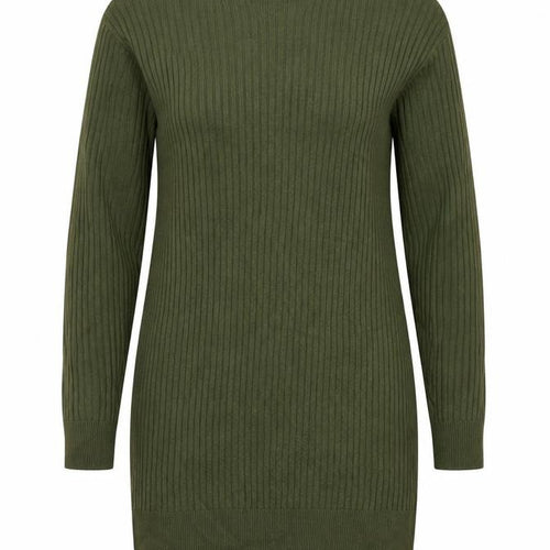 Marks and Spencer Womens Green Mock Neck Acrylic Tunic Jumper Size S