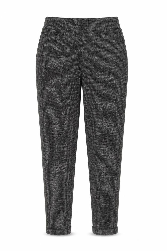 Front view of Mango women’s black polyester trousers, size S, 27-inch leg regular