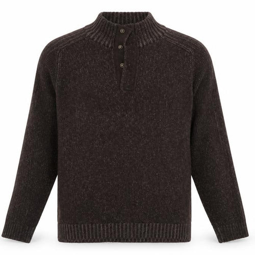 Maine Mens Brown Mock Neck Cotton Pullover Jumper Size M Long Sleeve