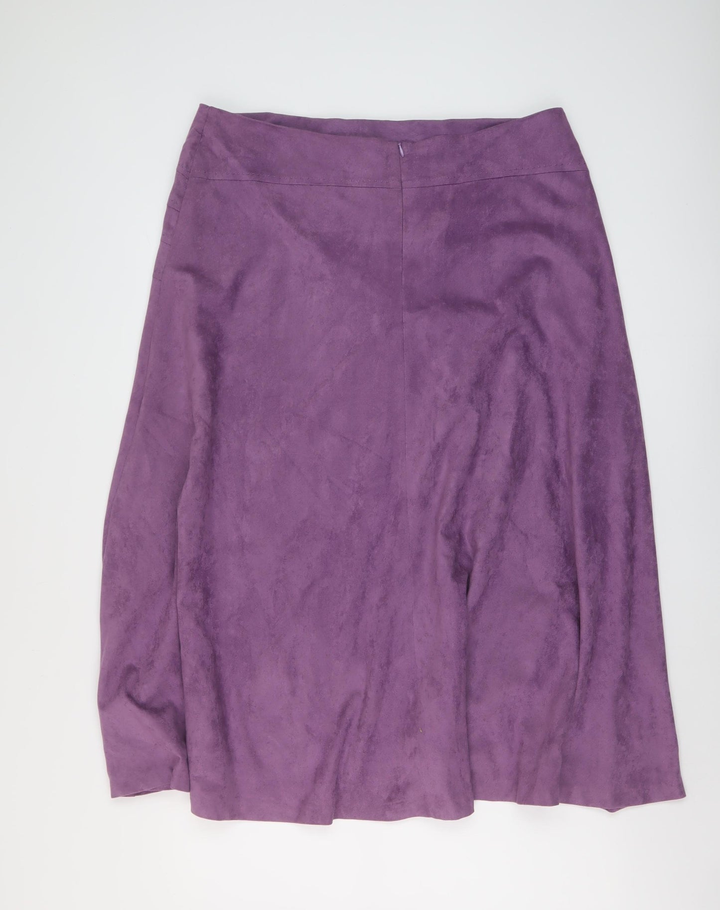 M&Co Womens Purple Polyester A-Line Skirt Size 18 Zip