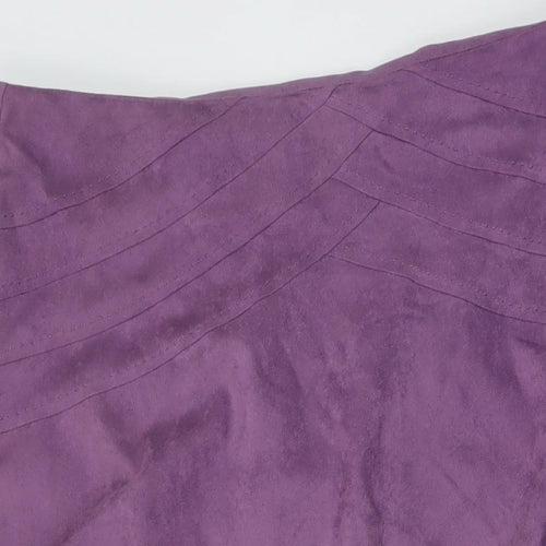M&Co Womens Purple Polyester A-Line Skirt Size 18 Zip