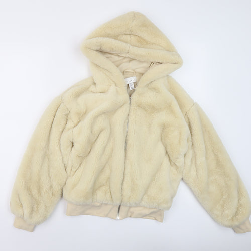 Topshop Womens Ivory Jacket Size S Zip