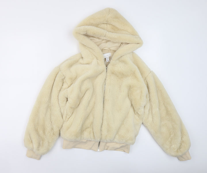 Topshop Womens Ivory Jacket Size S Zip