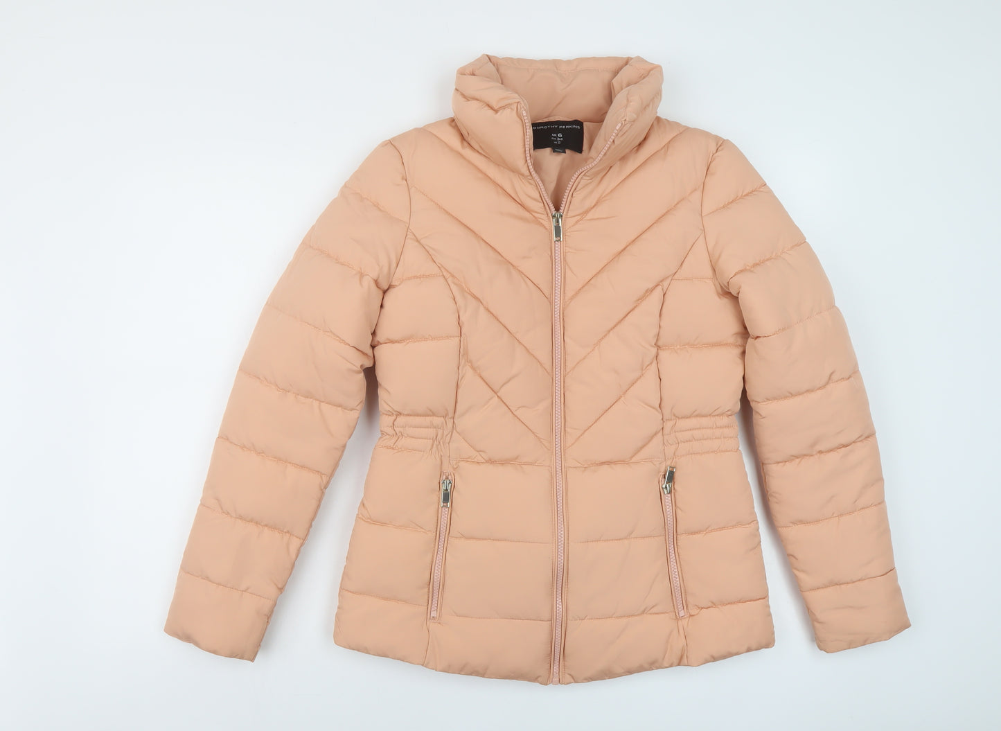 Dorothy Perkins Womens Pink Puffer Jacket Coat Size 6 Zip