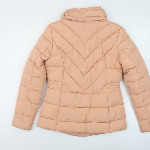 Dorothy Perkins Womens Pink Puffer Jacket Coat Size 6 Zip