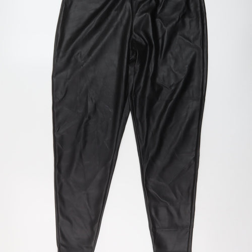 PRETTYLITTLETHING Womens Black Polyester Jegging Trousers Size 12 L26 in Regular