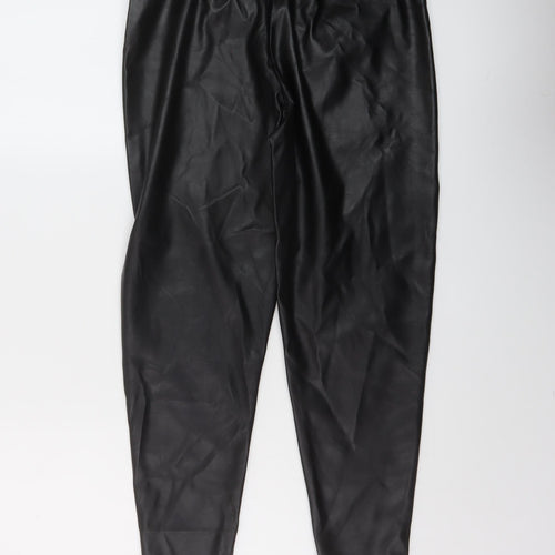 PRETTYLITTLETHING Womens Black Polyester Jegging Trousers Size 12 L26 in Regular