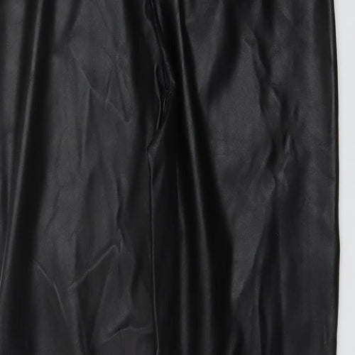 PRETTYLITTLETHING Womens Black Polyester Jegging Trousers Size 12 L26 in Regular