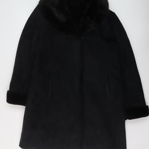 Jaegere Womens Black Overcoat Coat Size 16 Snap
