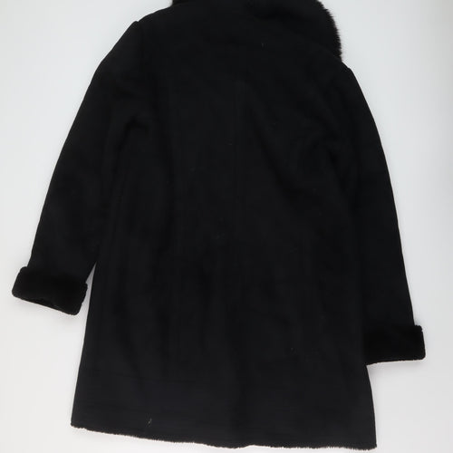 Jaegere Womens Black Overcoat Coat Size 16 Snap