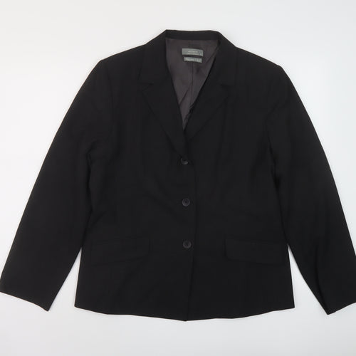 Jacqui E Womens Grey Jacket Size 16 Button